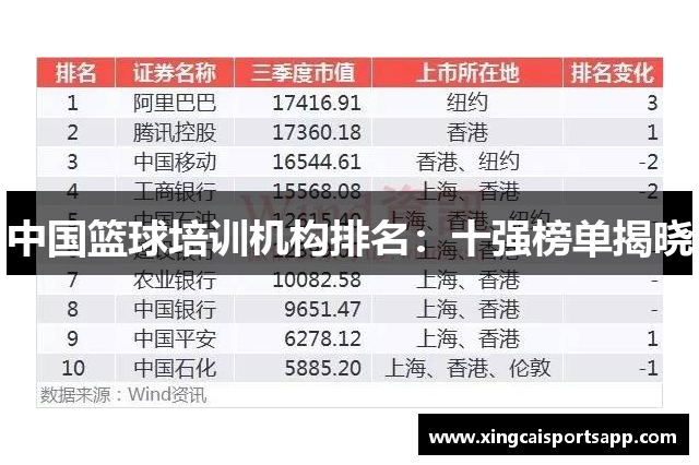 中国篮球培训机构排名：十强榜单揭晓